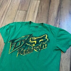 Fox racing motocross dirt bike tee green and‎ yellow size large